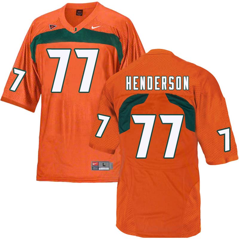 Nike Miami Hurricanes #77 Seantrel Henderson College Football Jerseys Sale-Orange - Click Image to Close